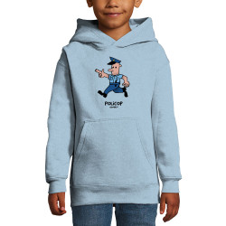 Sweat enfant à capuche bleu ciel Policop (Michel Gondry,Gondry©,Humour)
