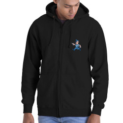 Sweat homme à capuche zippé noir Policop (Michel Gondry,Gondry©,Humour)