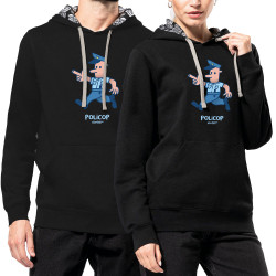 Sweat capuche à motifs unisexe noir et têtes de mort mexicaines Policop (Michel Gondry,Gondry©,Humour)