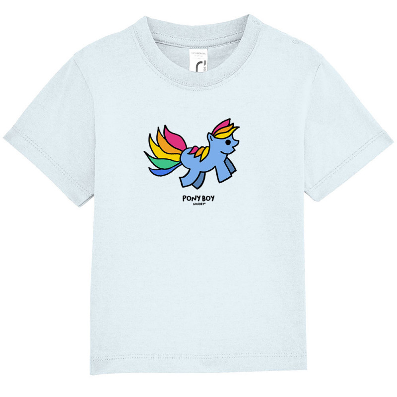 T-shirt bébé bleu ciel Pony Boy (Michel Gondry,Gondry©,Animaux)