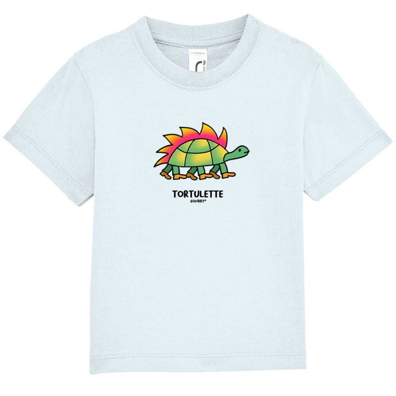 T-shirt bébé bleu ciel Tortulette (Michel Gondry,Gondry©,Animaux)