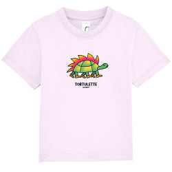 T-shirt bébé rose pale Tortulette (Michel Gondry,Gondry©,Animaux)