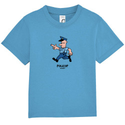 T-shirt bébé bleu azur Policop (Michel Gondry,Gondry©,Humour)