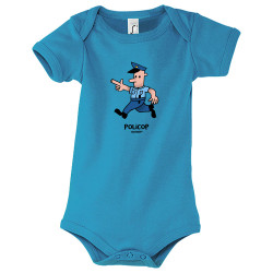 Body bébé bleu azur Policop (Michel Gondry,Gondry©,Humour)