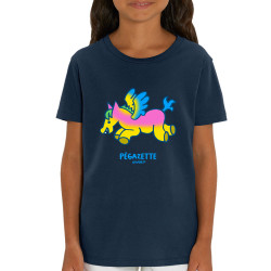T-shirt enfant coton bio bleu marine Pégazette (Michel Gondry,Gondry©,Animaux)