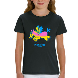 T-shirt enfant coton bio noir Pégazette (Michel Gondry,Gondry©,Animaux)