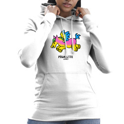 Sweat femme à capuche blanc Pégazette (Michel Gondry,Gondry©,Animaux)
