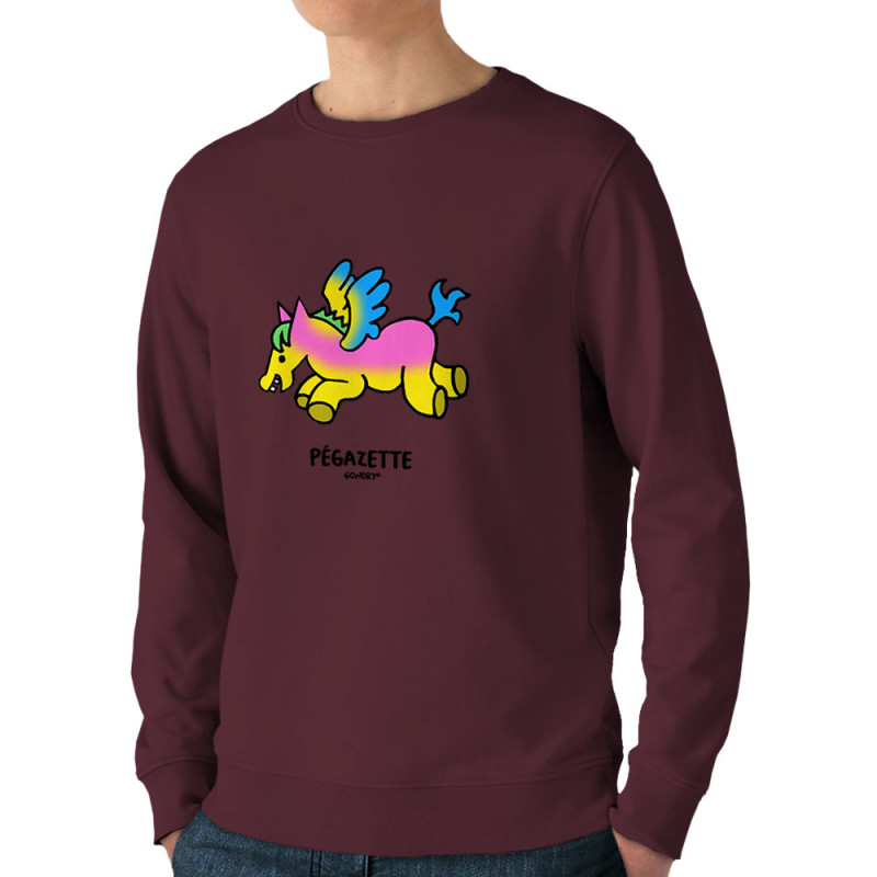 Sweat homme bio col rond bordeaux Pégazette (Michel Gondry,Gondry©,Animaux)