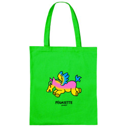 Sac shopping en toile vert prairie Pégazette (Michel Gondry,Gondry©,Animaux)