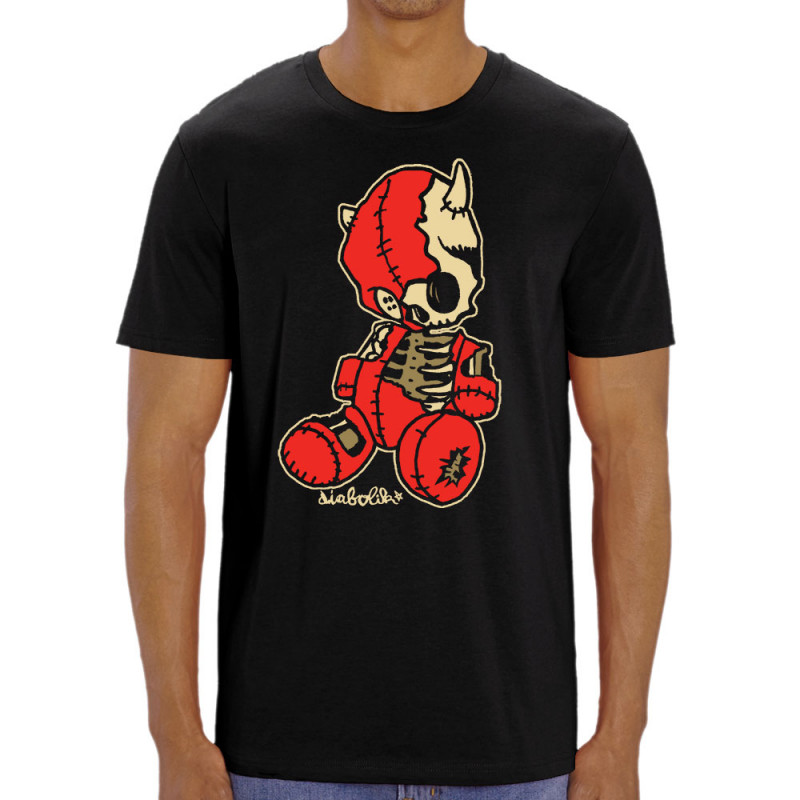 T-shirt homme coton bio noir Dead Puppet (Diabolik,Têtes de morts)