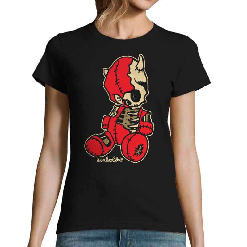 T-shirt femme noir Dead Puppet (Diabolik,Têtes de morts)