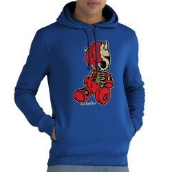 Sweat homme à capuche coton bio bleu royal Dead Puppet (Diabolik,Têtes de morts)
