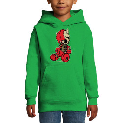 Sweat enfant à capuche vert prairie Dead Puppet (Diabolik,Têtes de morts)