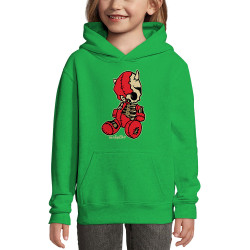 Sweat enfant à capuche vert prairie Dead Puppet (Diabolik,Têtes de morts)