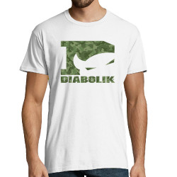 Tee-shirt homme blanc Green camo logo (Diabolik)