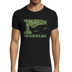 T-shirt homme fit noir Green camo logo (Diabolik)