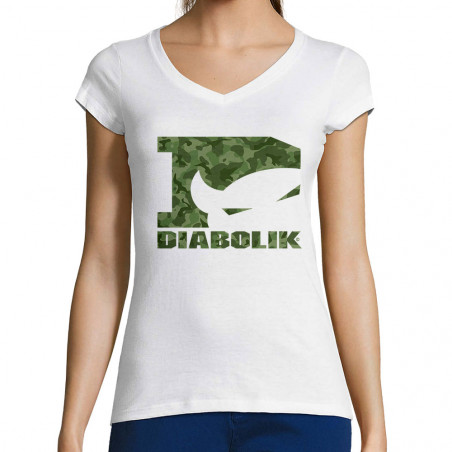 T-shirt femme col V "Green...