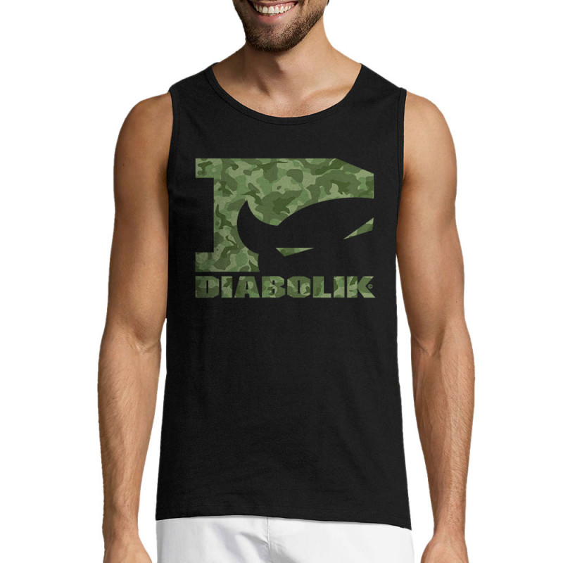 Débardeur homme noir Green camo logo (Diabolik)