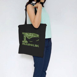 Sac shopping en toile noir Green camo logo (Diabolik)