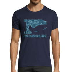 T-shirt homme fit bleu marine Blue camo logo (Diabolik)