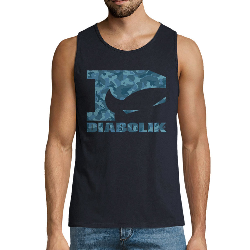 Débardeur homme bleu marine Blue camo logo (Diabolik)