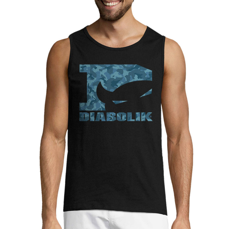 Débardeur homme noir Blue camo logo (Diabolik)