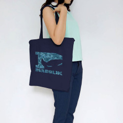 Sac shopping en toile bleu marine Blue camo logo (Diabolik)