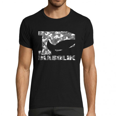 T-shirt homme fit noir Grey camo logo (Diabolik)