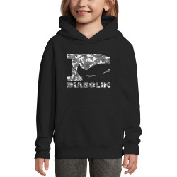 Sweat enfant à capuche noir Grey camo logo (Diabolik)