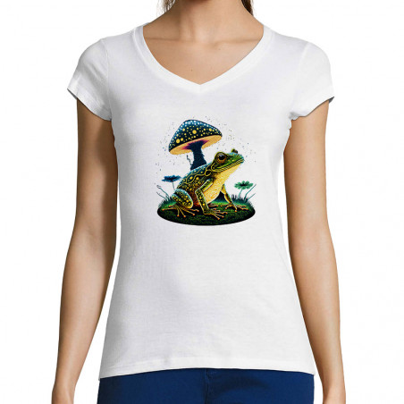 T-shirt femme col V "Magic...