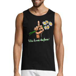 Débardeur homme noir Dites-le avec des fleurs fuck (Gondrax,Humour,Slogans Débiles)