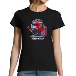 T-shirt femme noir Hello Kitap (Blacksquare,Chats,Détournements,Humour)