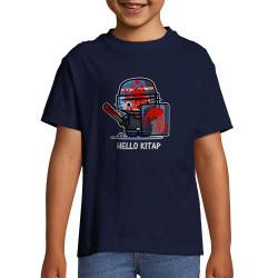 T-shirt enfant bleu marine Hello Kitap (Blacksquare,Chats,Détournements,Humour)