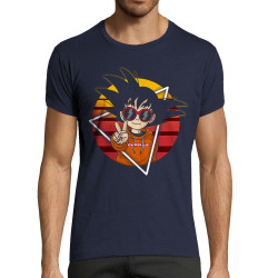 T-shirt homme fit bleu marine Rad Goku (Films/Séries,Manga Kawaï japan)