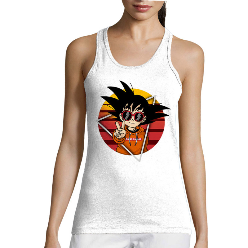 Débardeur femme blanc Rad Goku (Films/Séries,Manga Kawaï japan)