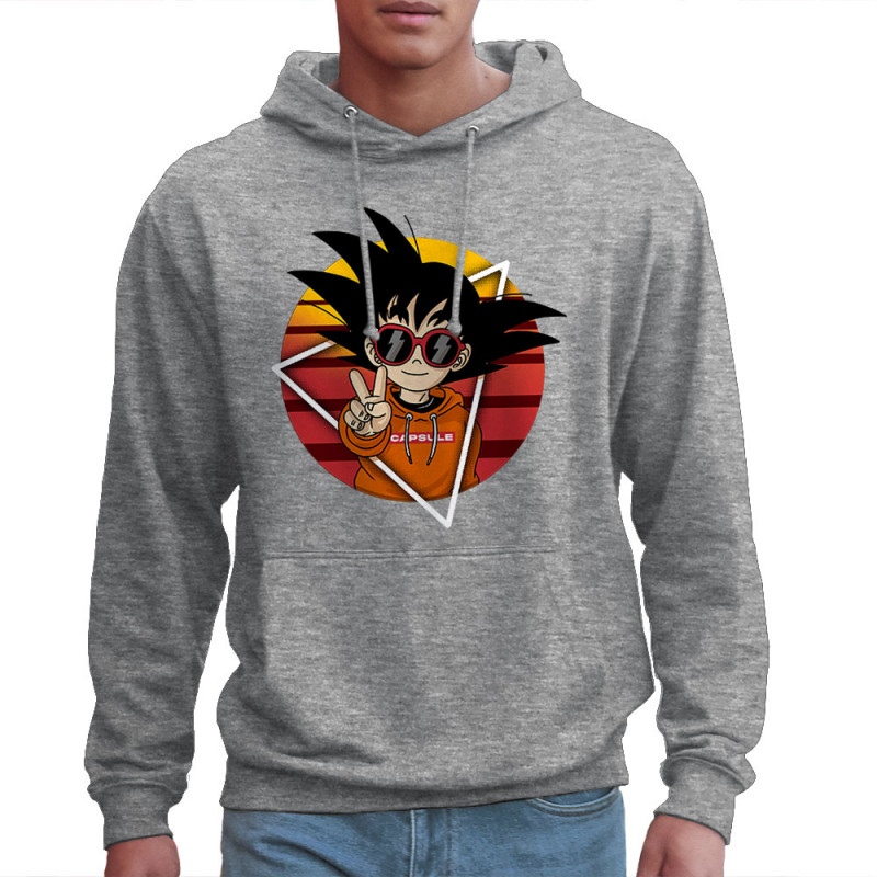 Sweat homme à capuche gris chiné Rad Goku (Films/Séries,Manga Kawaï japan)