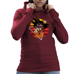 Sweat femme à capuche bordeaux Rad Goku (Films/Séries,Manga Kawaï japan)