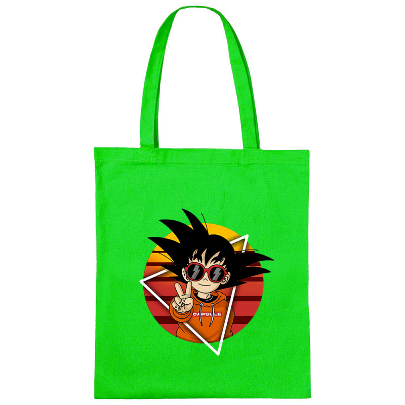Sac shopping en toile vert prairie Rad Goku (Films/Séries,Manga Kawaï japan)