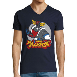 T-shirt homme col V bleu marine Goldrake (Films/Séries,Manga Kawaï japan)