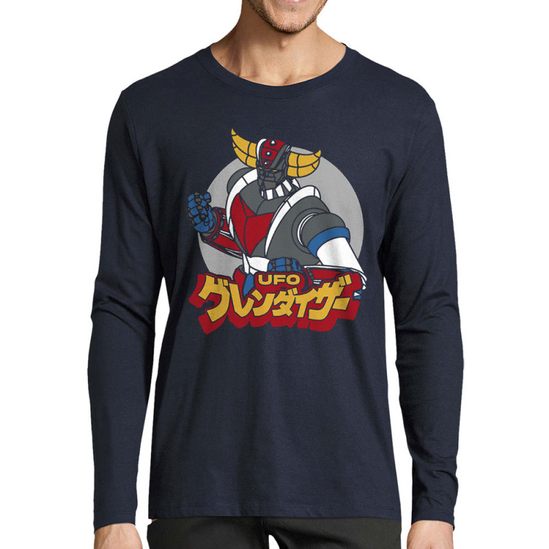 T-shirt homme manches longues bleu marine Goldrake (Films/Séries,Manga Kawaï japan)