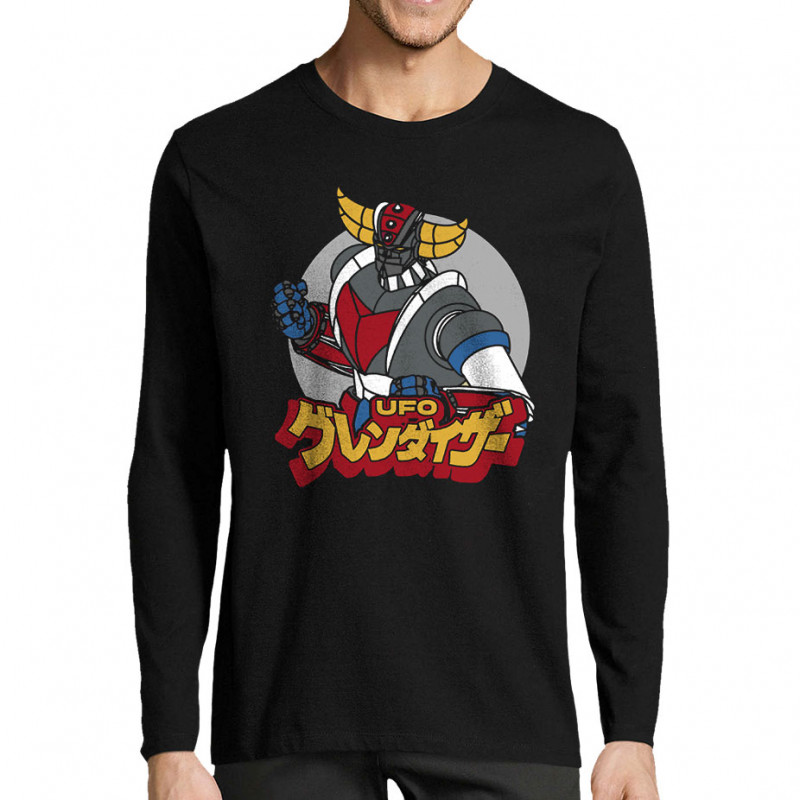 T-shirt homme manches longues noir Goldrake (Films/Séries,Manga Kawaï japan)