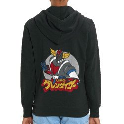 Sweat femme zippé à capuche coton bio noir Goldrake (Films/Séries,Manga Kawaï japan)