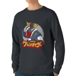 Sweat homme bio col rond gris anthracite Goldrake (Films/Séries,Manga Kawaï japan)