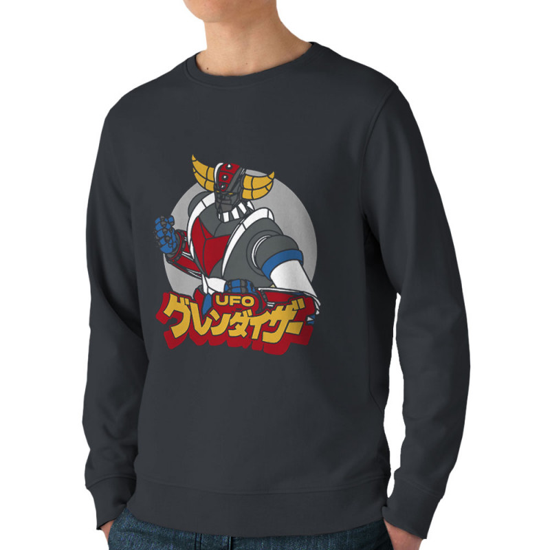 Sweat homme bio col rond gris anthracite Goldrake (Films/Séries,Manga Kawaï japan)