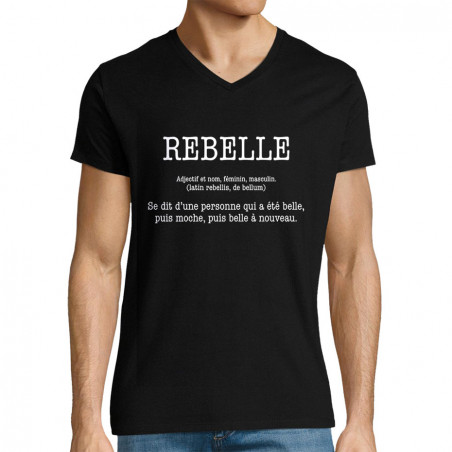 T-shirt homme col V "rebelle"