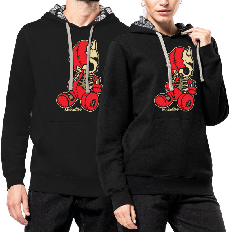 Sweat capuche à motifs unisexe noir et têtes de mort mexicaines Dead Puppet (Diabolik,Têtes de morts)