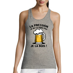 Débardeur femme gris chiné La pression (Gondrax,Alcool)