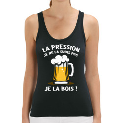 Débardeur femme coton bio noir La pression (Gondrax,Alcool)