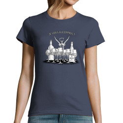 T-shirt femme bleu denim Je vous ai compris pinard (Gondrax,Alcool,Humour)