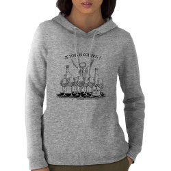 Sweat femme à capuche coton bio gris chiné Je vous ai compris pinard (Gondrax,Alcool,Humour)